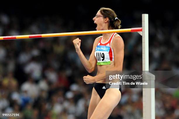 Athleticshellebaut Tia Celebration Joie Vreugde, Women High Jump Final, Athletisme Atletiek, National Stadium Stadion, Birdsnest, Olymische Spelen,...