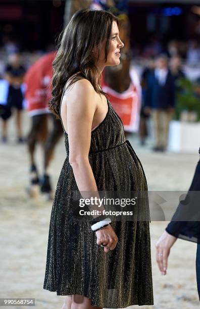 Charlotte Casiraghi attends the Global Champions Tour of Monaco at Port de Hercule on June 30, 2018 in Monte-Carlo, Monaco.