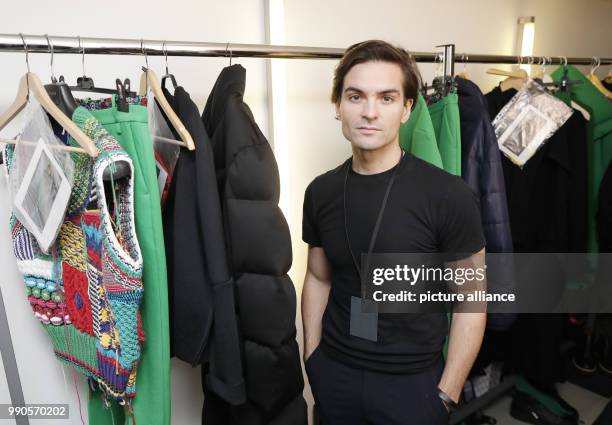 Ivan Mandzukic, head and designer of the fashion label "Ivanman" backstage during the Fashion Week in Berlin, Germany, 16 January 2018. Photo: Jörg...