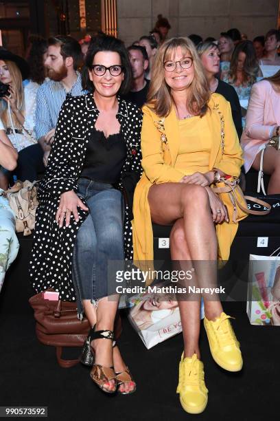 Astrid Rudolph and Maren Gilzer attend the Maisonnoee show during the Berlin Fashion Week Spring/Summer 2019 at ewerk on July 3, 2018 in Berlin,...