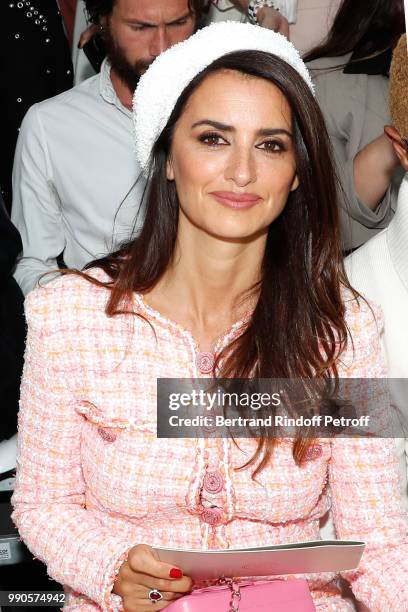 Actress Penelope Cruz attends the Chanel Haute Couture Fall Winter 2018/2019 show as part of Paris Fashion Week on July 3, 2018 in Paris, France.