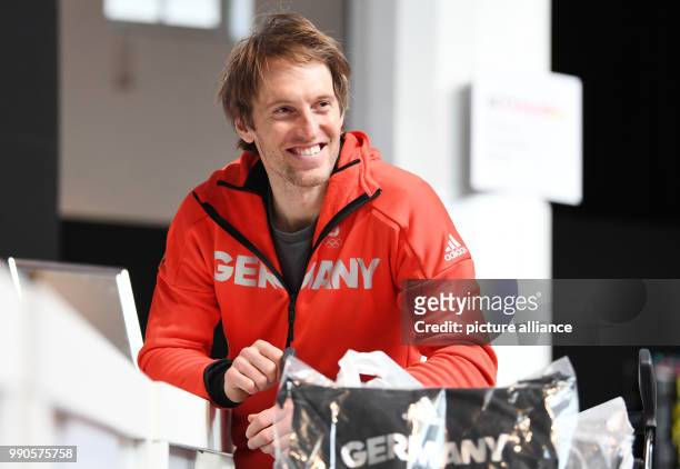 Ski racer Fritz Dopfer during the official outfitting of the German Olympic Team for the Winter Olympics in Pyeongchang, in Munich, Germany, 16...