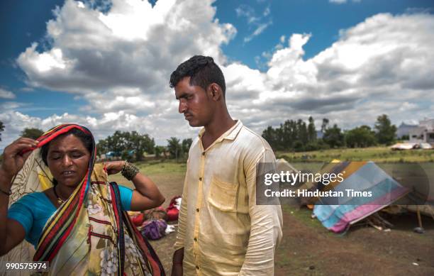 Narmada Bhosale with son Santosh, their family members were killed in a horrifying mob attack on Sunday on suspicion of being part of a...