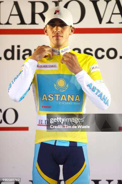 Vuelta Al Pa?S Vasco, Stage 3Podium, Alberto Contador Yellow Jersey /Erandio - Viana Rit Etape, Tim De Waele