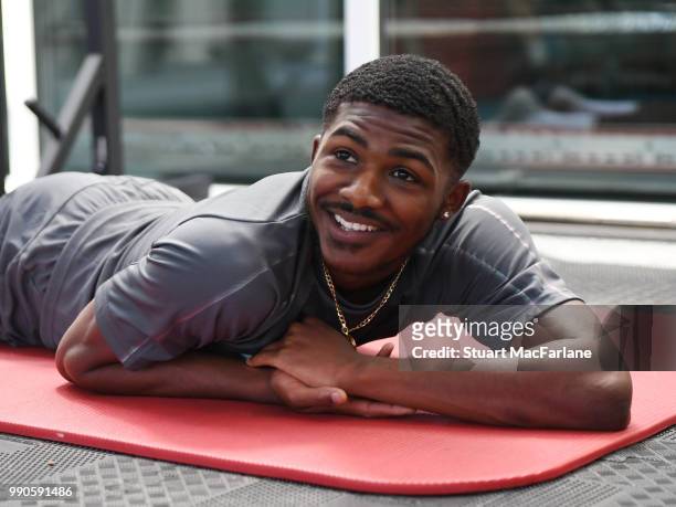Ainsley Maitland-Niles of Arsenal attends a medical screening session at London Colney on July 3, 2018 in St Albans, England.