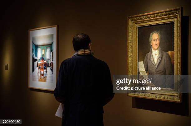 Febuary 2018, Germany, Munich: A portrait of Johann Wolfgang von Goethe by Joseph Karl Stieler from the year 1928 can be seen in the exhibition "You...