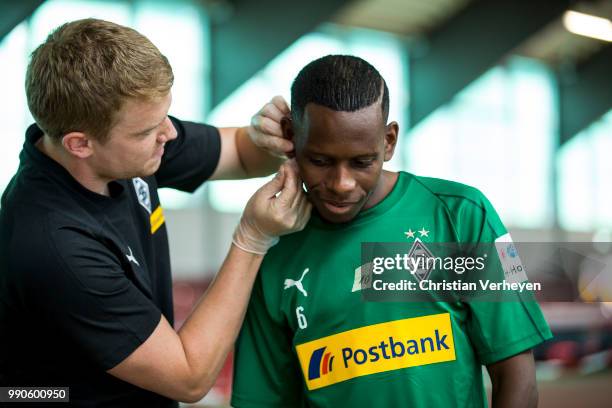 Ibrahima Traore during a lactate test of Borussia Moenchengladbach at Esprit Arena on July 03, 2018 in Duesseldorf, Germany.