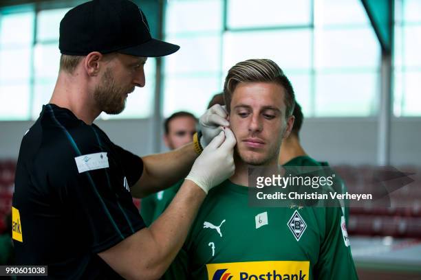 Patrick Herrmann during a lactate test of Borussia Moenchengladbach at Esprit Arena on July 03, 2018 in Duesseldorf, Germany.