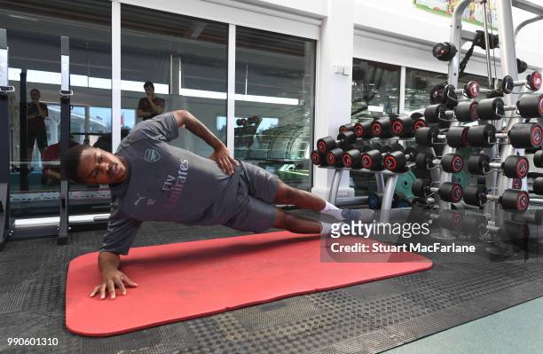 Chuba Akpom of Arsenal attends a medical screening session at London Colney on July 3, 2018 in St Albans, England.