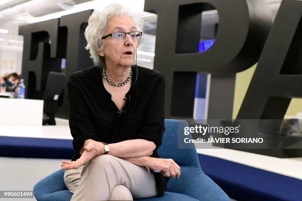 Soledad Gallego-Diaz, new editor-in-chief of the Spanish daily newspaper El Pais, poses during an interview for AFP on July 3, 2018 in Madrid. -...