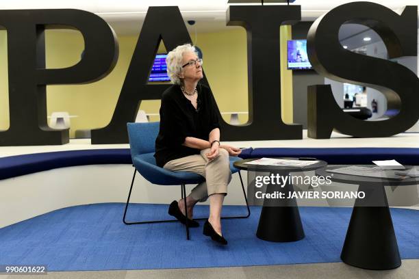 Soledad Gallego-Diaz, new editor-in-chief of the Spanish daily newspaper El Pais, poses during an interview for AFP on July 3, 2018 in Madrid. -...