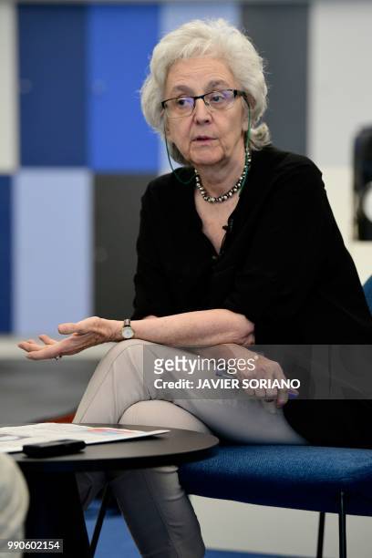 Soledad Gallego-Diaz, new editor-in-chief of the Spanish daily newspaper El Pais, poses during an interview for AFP on July 3, 2018 in Madrid. -...