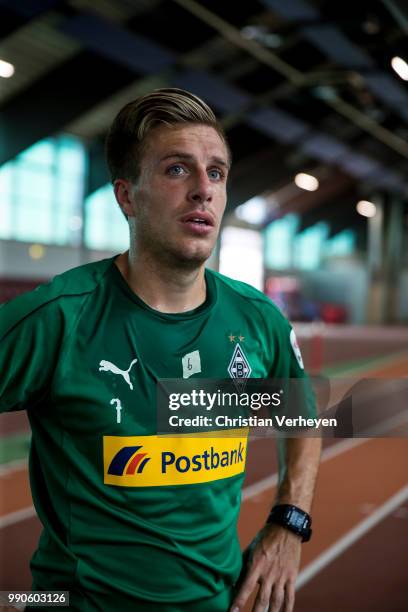Patrick Herrmann during a lactate test of Borussia Moenchengladbach at Esprit Arena on July 03, 2018 in Duesseldorf, Germany.