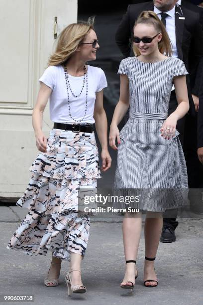 Vanessa Paradis and her daughter Lily-Rose Depp attend the Chanel Haute Couture Fall Winter 2018/2019 show as part of Paris Fashion Week on July 3,...