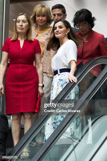 Ana Pastor, Maria Teresa Fernandez de la Vega, Queen Letizia of Spain and Minister of Educacion Maria Isabel Celaa attend an event organized by...