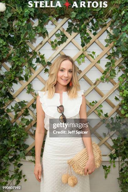 Stella Artois hosts Joanne Froggatt at The Championships, Wimbledon as the Official Beer of the tournament at Wimbledon on July 3, 2018 in London,...