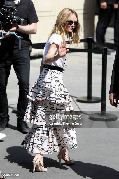 Vanessa Paradis attends the Chanel Haute Couture Fall Winter 2018/2019 show as part of Paris Fashion Week on July 3, 2018 in Paris, France.