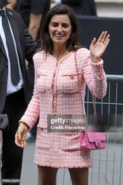 Penelope Cruz attends the Chanel Haute Couture Fall Winter 2018/2019 show as part of Paris Fashion Week on July 3, 2018 in Paris, France.