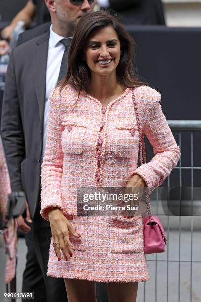 Penelope Cruz attends the Chanel Haute Couture Fall Winter 2018/2019 show as part of Paris Fashion Week on July 3, 2018 in Paris, France.