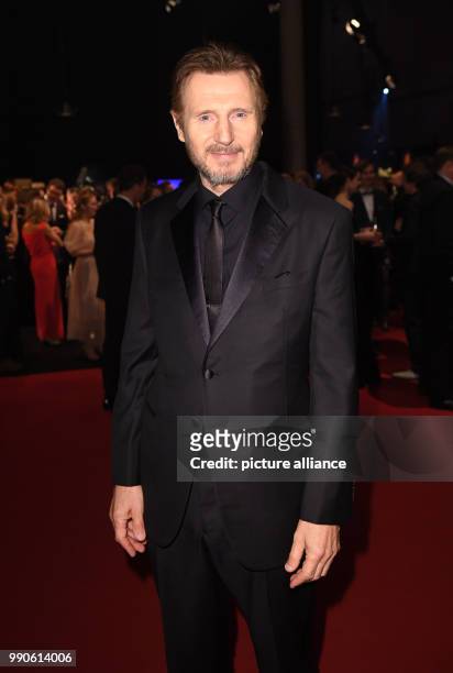February 2018, Germany, Hamburg, Golden Camera Awards Ceremony: Arrival of the actor Liam Neeson. The Hollywood star will be honoured with the award...