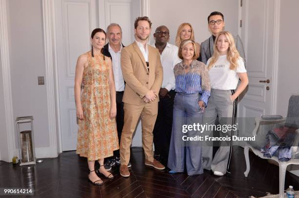 Livia Firth, Carlo Capasa, Derek Blasberg, Edward Enninful, Petra Nemcova, Desiree Bollier, Hu Bing and Ellie Goulding attend the CNMI Green Carpet...