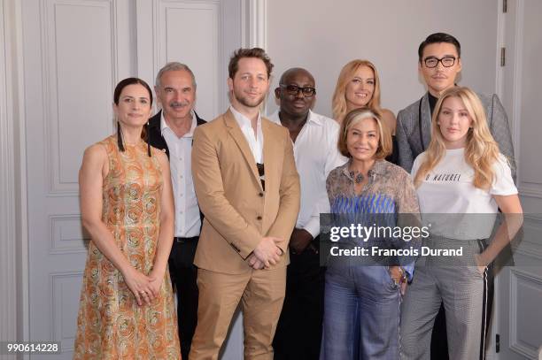 Livia Firth, Carlo Capasa, Derek Blasberg, Edward Enninful, Petra Nemcova, Desiree Bollier, Hu Bing and Ellie Goulding attend the CNMI Green Carpet...