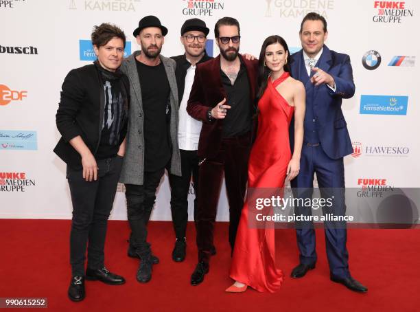 February 2018, Germany, Hamburg, Golden Camera Awards Ceremony: Participants of the Show "Sing meinen Song - Das Tauschkonzert" arrive on the red...