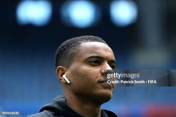 Manuel Akanji of Switzerland looks on durig pitch inspection prior to the 2018 FIFA World Cup Russia Round of 16 match between Sweden and Switzerland...