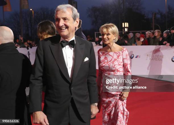 February 2018, Germany, Hamburg, 53rd Golden Camera Awards: Actress Uschi Glas and her husband Dieter Hermann arrive for the 53rd Golden Camera...