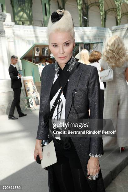 Daphne Guinness attends the Chanel Haute Couture Fall Winter 2018/2019 show as part of Paris Fashion Week on July 3, 2018 in Paris, France.