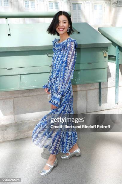 Liu Wen attends the Chanel Haute Couture Fall Winter 2018/2019 show as part of Paris Fashion Week on July 3, 2018 in Paris, France.