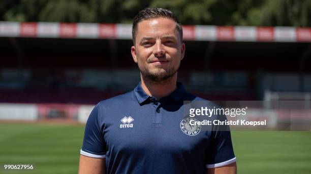 Team manager Gereon Schultze poses during the team presentation of Fortuna Koeln at Suedstadion on July 3, 2018 in Cologne, Germany.