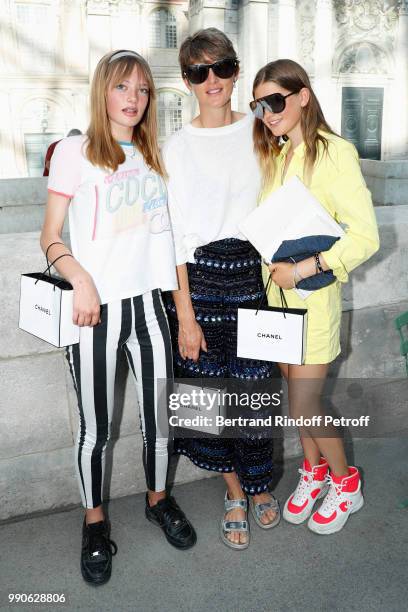 Stella Tennant, her daughter Jasmine and her Niece Georgia attend the Chanel Haute Couture Fall Winter 2018/2019 show as part of Paris Fashion Week...