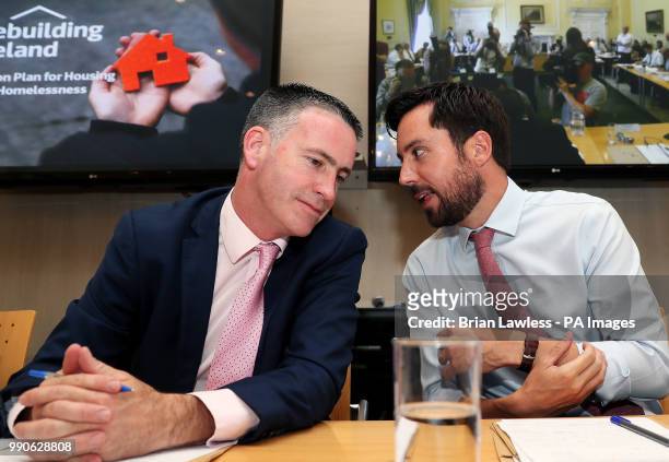 Minister for Housing Eoghan Murphy with Damien English, Minister of State at the Department, ahead of a housing summit attended by the Chief...