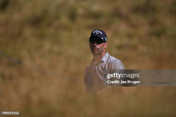 Alvaro Quiros of Spain looks on from the rough ahead of the Dubai Duty Free Irish Open at Ballyliffin Golf Club on July 3, 2018 in Ballyliffin,...
