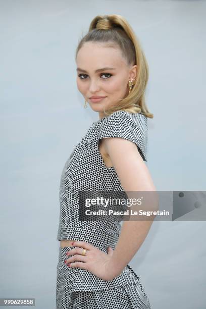 Lily Rose Depp attends the Chanel Haute Couture Fall Winter 2018/2019 show as part of Paris Fashion Week on July 3, 2018 in Paris, France.