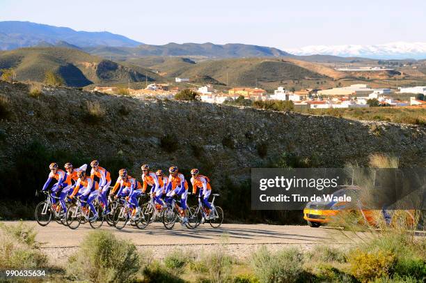 Training Team Rabobank, Illustration Illustratie, Peleton Peloton Landscape Paysage Landschap, Mountains Montagnes Bergen, Entrainement Equipe Ploeg,...