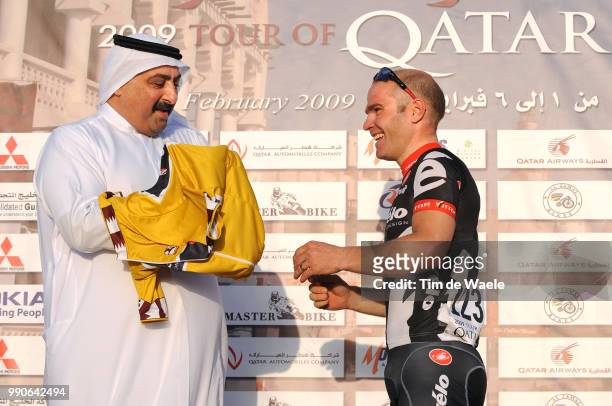 8Th Tour Of Qatar, Stage 2Podium, Hammond Roger Yellow Jersey, Celebration Joie Vreugde, Sheikh Khalid Bin Ali Bin Abdullah Al Thani President Qatar...