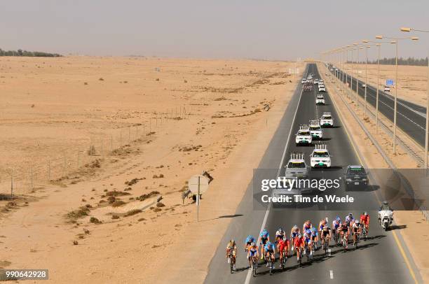 8Th Tour Of Qatar, Stage 3Illustration Illustratie, Peleton Peloton, Bordures Waaiers, Dessert Woestijn, Landscape Paysage Landschap /Al Zubarah -...