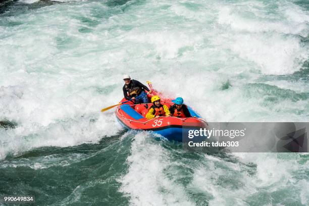 Married couple on a guided white water river rafting tour