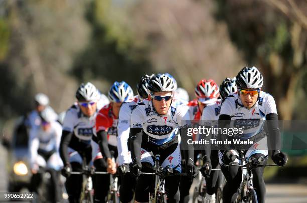 Team Saxo Bank, California Training Campmatthew Goss , Juan Jose Haedo , Illustration Illustratie, Peleton Peloton /Equipe Ploeg, Tim De Waele