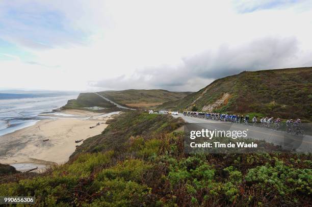 Tour Of California, Stage 2Illustration Illustratie, Peleton Peloton, Pacific Ocean Oceaan, Landscape Paysage Landschap, Beach Plage Strand,...