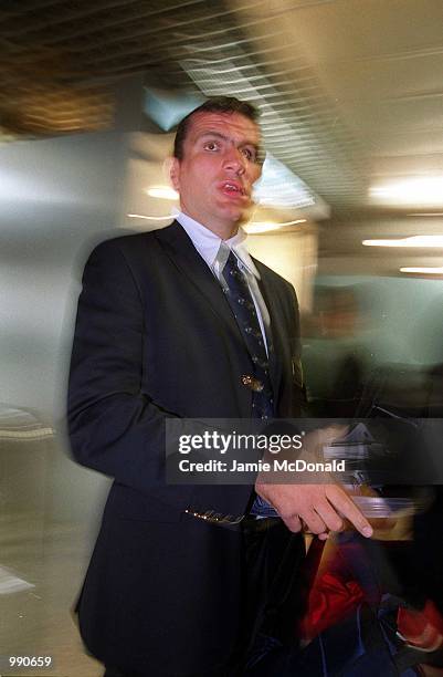 Tour Captain Martin Johnson at Heathrow Airport prior to his departure on the British Lions tour of Australia. Mandatory Credit: Jamie...