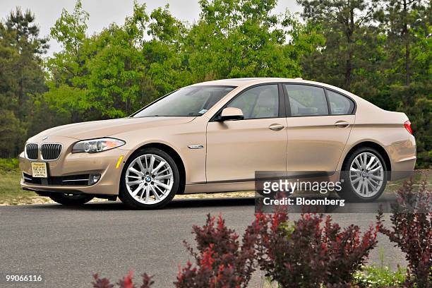 550i sport sedan is displayed for a photograph at New Jersey Motorsport Park in Millville, New Jersey, U.S., on Tuesday, May 11, 2010. Bayerische...