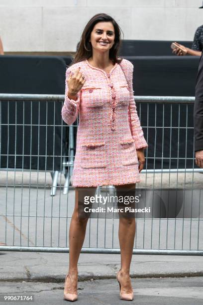 Actress Penelope Cruz attends the Chanel Haute Couture Fall/Winter 2018-2019 show as part of Paris Fashion Week on July 3, 2018 in Paris, France.