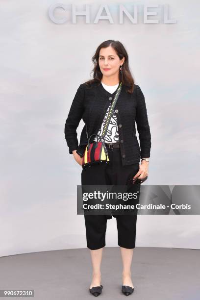 Actress Amira Casar attends the Chanel Haute Couture Fall/Winter 2018-2019 show as part of Haute Couture Paris Fashion Week on July 3, 2018 in Paris,...