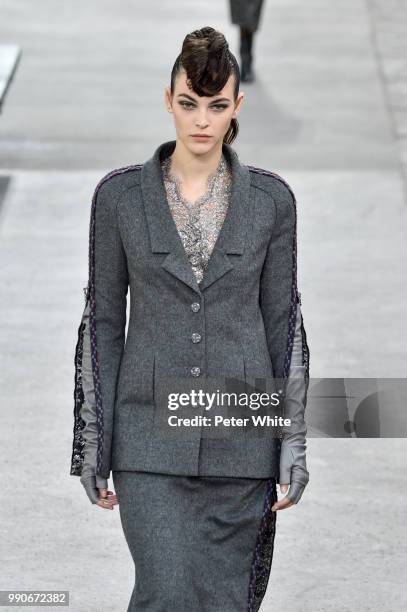 Vittoria Ceretti walks the runway during the Chanel Haute Couture Fall Winter 2018/2019 show as part of Paris Fashion Week on July 3, 2018 in Paris,...