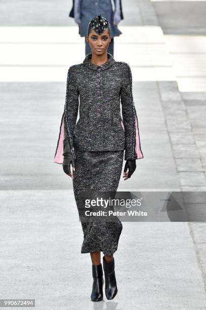 Tami Williams walks the runway during the Chanel Haute Couture Fall Winter 2018/2019 show as part of Paris Fashion Week on July 3, 2018 in Paris,...
