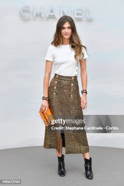 Elisa Sednaoui attends the Chanel Haute Couture Fall/Winter 2018-2019 show as part of Haute Couture Paris Fashion Week on July 3, 2018 in Paris,...