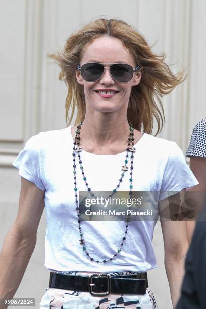 Vanessa Paradis attends the Chanel Haute Couture Fall/Winter 2018-2019 show as part of Paris Fashion Week on July 3, 2018 in Paris, France.